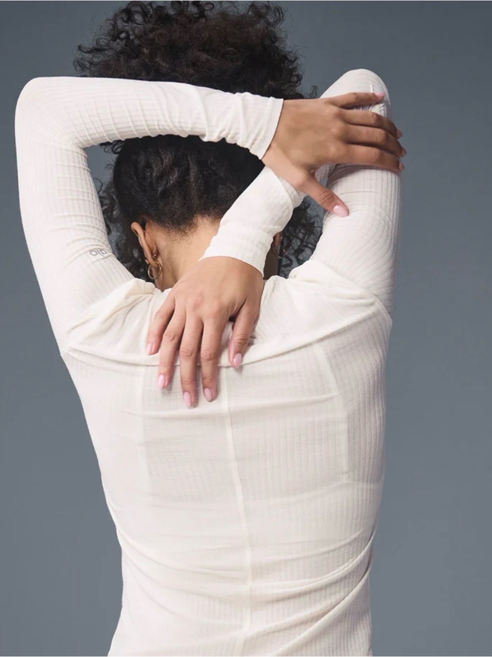 NWT-ALO Ribbed Sea Coast Long Sleeve in Ivory (Size: Medium) - Picture 2 of 7